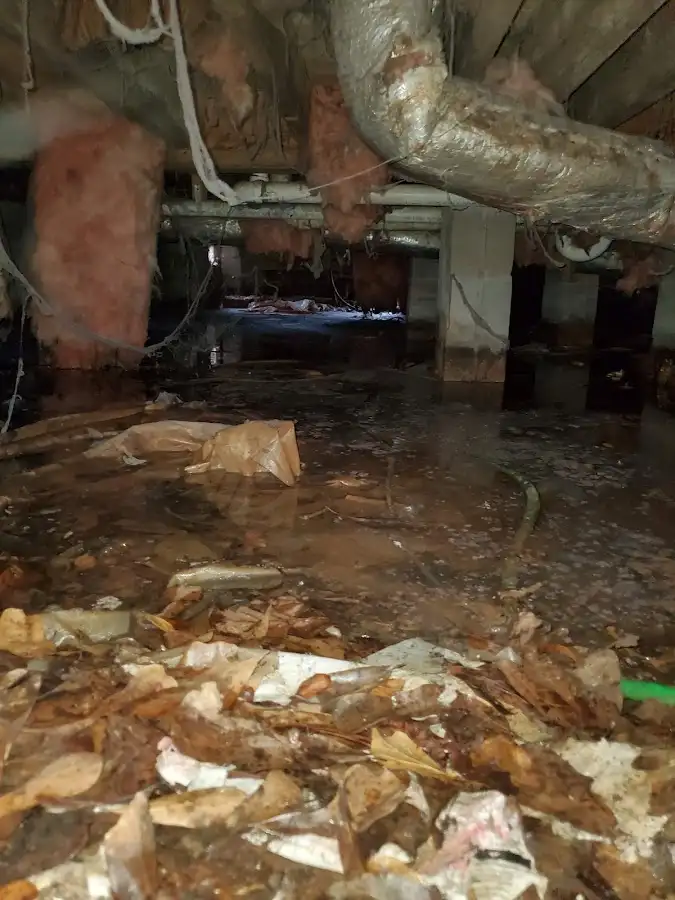 Crawl space flood assessment for Commercial Water Damage Restoration in Mundelein